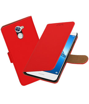 Huawei Y7 / Y7 Prime Effen booktype hoesje Rood