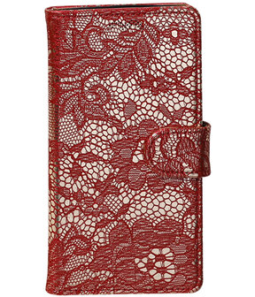 Hoesje voor Huawei Y7 / Y7 Prime Lace booktype Rood