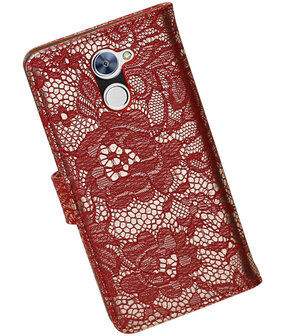 Huawei Y7 / Y7 Prime Lace booktype hoesje Rood