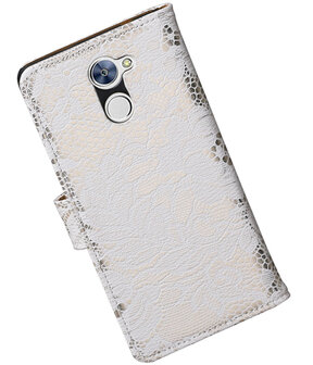 Huawei Y7 / Y7 Prime Lace booktype hoesje Wit