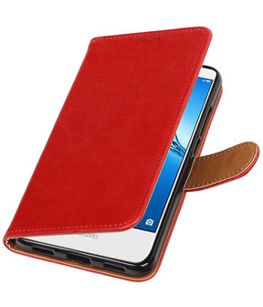 Huawei Y7 / Y7 Prime Pull-Up booktype hoesje Rood