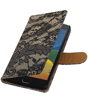 Motorola Moto G5 Lace booktype hoesje Zwart