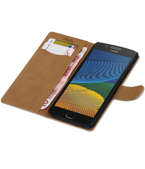 Motorola Moto G5 Lace booktype hoesje Goud
