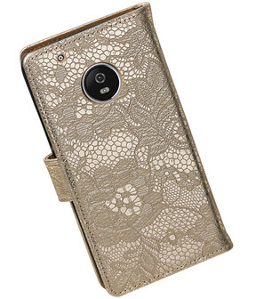 Motorola Moto G5 Lace booktype hoesje Goud