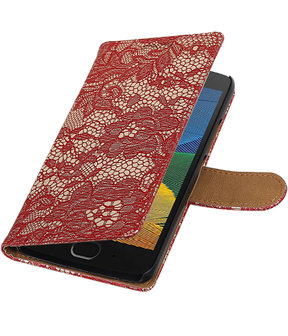 Motorola Moto G5 Lace booktype hoesje Rood