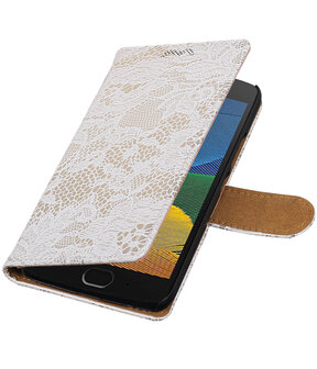 Motorola Moto G5 Lace booktype hoesje Wit