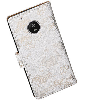 Motorola Moto G5 Lace booktype hoesje Wit