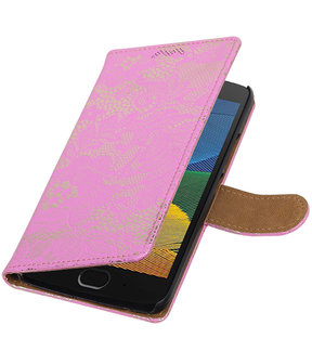 Motorola Moto G5 Lace booktype hoesje Roze
