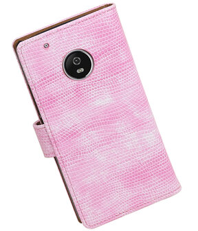 Motorola Moto G5 Mini Slang booktype hoesje Roze