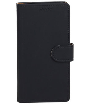 Motorola Moto G5 Plus Effen booktype hoesje Zwart