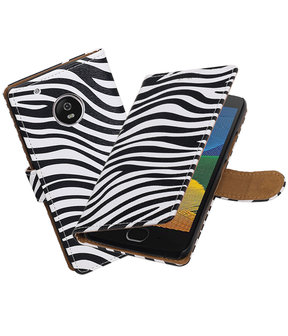 Motorola Moto G5 Plus Zebra booktype hoesje