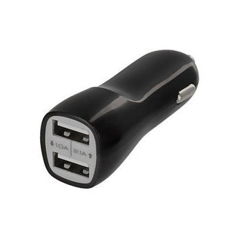 2 USB mini Autolader 2 port 2.1 A Zwart