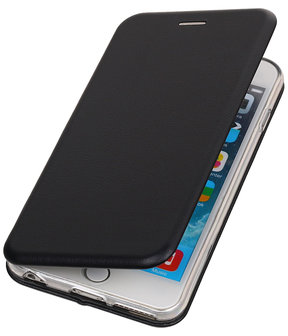 Apple iPhone 6 / 6s Plus Folio leder look booktype hoesje Zwart
