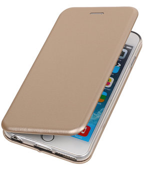 Apple iPhone 6 / 6s Plus Folio leder look booktype hoesje Goud