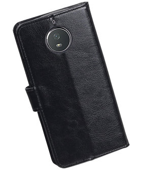 Zwart Portemonnee booktype hoesje Motorola Moto G5s