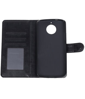 Zwart Portemonnee booktype hoesje Motorola Moto G5s Plus
