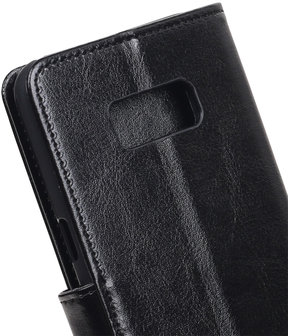 Zwart Portemonnee booktype hoesje Samsung Galaxy Note 8