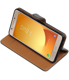 Samsung Galaxy J7 Max Pull-Up booktype hoesje Zwart