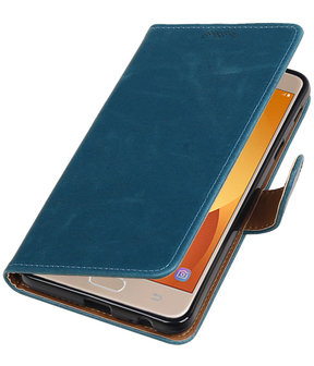 Samsung Galaxy J7 Max Pull-Up booktype hoesje Blauw