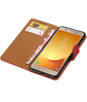 Samsung Galaxy J7 Max Pull-Up booktype hoesje Rood