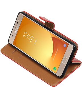 Samsung Galaxy J7 Max Pull-Up booktype hoesje Rood