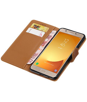 Samsung Galaxy J7 Max Pull-Up booktype hoesje Bruin