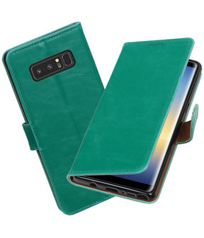 Samsung Galaxy Note 8 Pull-Up booktype hoesje groen