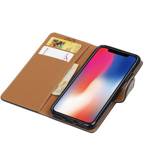 Apple iPhone X Pull-Up booktype hoesje Zwart