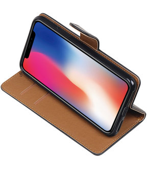 Apple iPhone X Pull-Up booktype hoesje Zwart