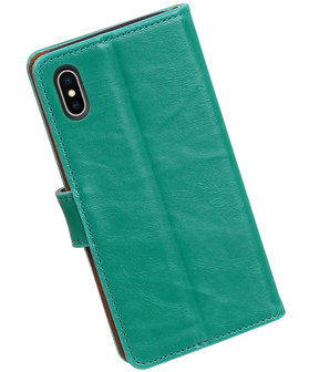 Apple iPhone X Pull-Up booktype hoesje Groen