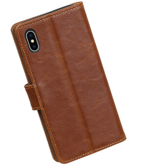 Apple iPhone X Pull-Up booktype hoesje Bruin