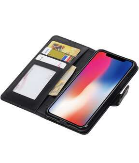 Zwart Portemonnee booktype hoesje Apple iPhone X