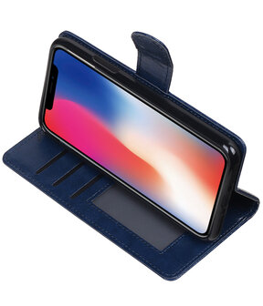 Donker Blauw Portemonnee booktype hoesje Apple iPhone X