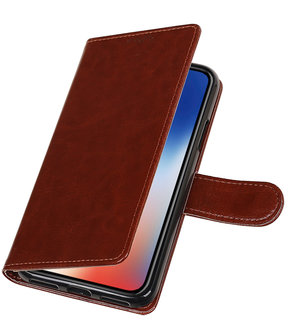 Bruin Portemonnee booktype hoesje Apple iPhone X