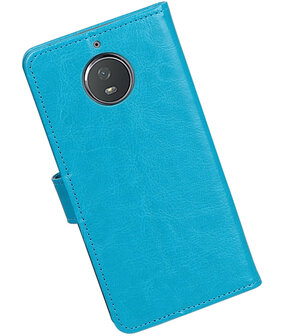 Turquoise Portemonnee booktype Hoesje voor Motorola Moto G5s Plus