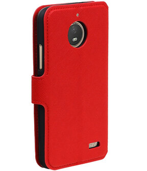 Rood Motorola Moto E4 TPU wallet case booktype hoesje HM Book