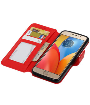 Rood Motorola Moto E4 TPU wallet case booktype hoesje HM Book