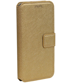Goud Motorola Moto E4 TPU wallet case booktype hoesje HM Book
