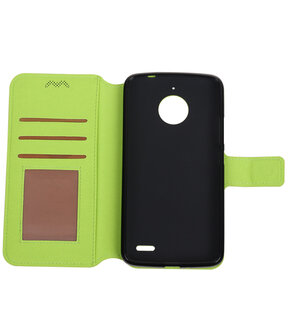 Groen Motorola Moto E4 TPU wallet case booktype hoesje HM Book