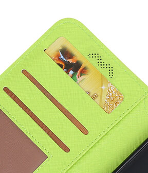 Groen Motorola Moto E4 TPU wallet case booktype hoesje HM Book