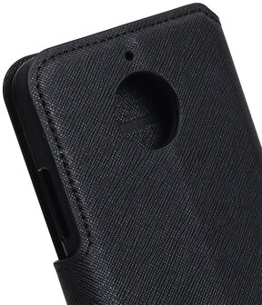 Zwart Motorola Moto E4 Plus TPU wallet case booktype hoesje HM Book