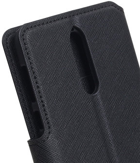 Zwart Nokia 8 TPU wallet case booktype hoesje HM Book