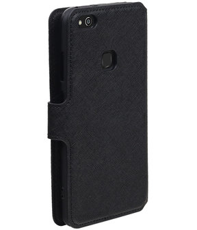 Zwart Huawei P10 Lite TPU wallet case booktype hoesje HM Book