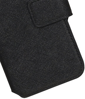 Zwart Hoesje voor Apple iPhone X TPU wallet case booktype HM Book