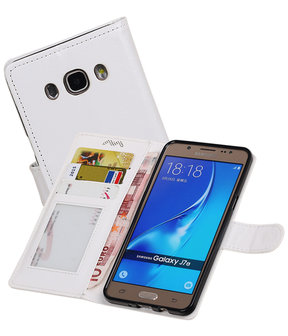 Wit Portemonnee booktype hoesje Samsung Galaxy J7 2016