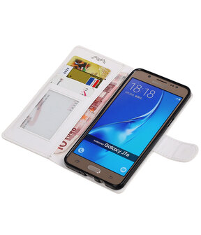 Wit Portemonnee booktype Hoesje voor Samsung Galaxy J7 2017 / Pro