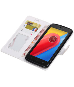 Wit Portemonnee booktype hoesje Motorola Moto C