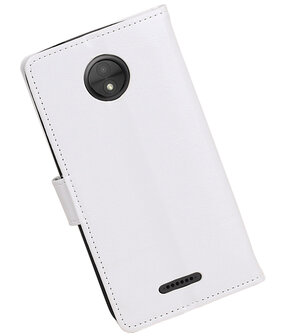 Wit Portemonnee booktype hoesje Motorola Moto C