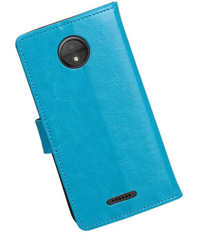 Turquoise Portemonnee booktype hoesje Motorola Moto C