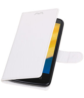 Wit Portemonnee booktype hoesje Motorola Moto C Plus